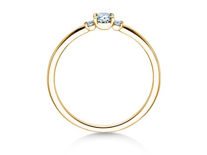 Anello di Fidanzamento Vivid Petite Oval Cut in oro giallo