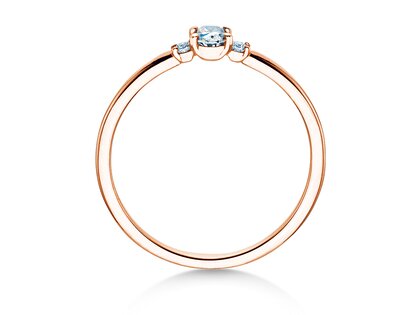 Anello di Fidanzamento Vivid Petite Oval Cut in 18K oro rosa con diamanti 0,20ct G/SI