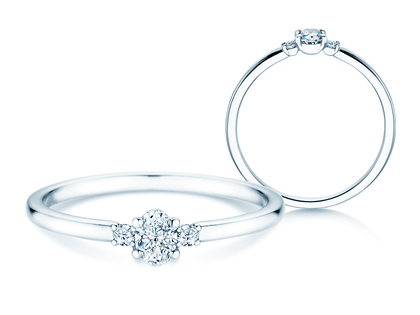 Anello di Fidanzamento Vivid Petite Oval Cut in 14K oro bianco con diamanti 0,20ct G/SI
