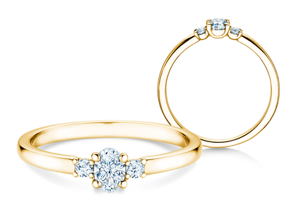 Anello di Fidanzamento Vivid Petite Oval Cut in 18K oro giallo con diamanti 0,30ct G/SI
