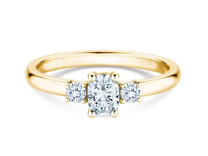 Anello di fidanzamento Vivid Petite Oval Cut in 14K oro giallo con diamanti 0,50ct G/SI