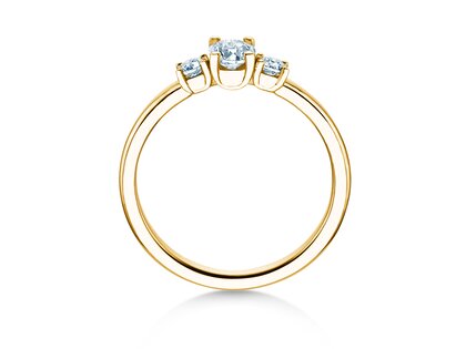 Anello di fidanzamento Vivid Petite Oval Cut in 14K oro giallo con diamanti 0,50ct G/SI