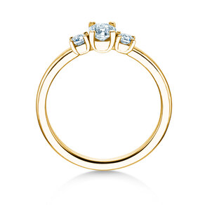 Anello di fidanzamento Vivid Petite Oval Cut in 14K oro giallo con diamanti 0,50ct G/SI
