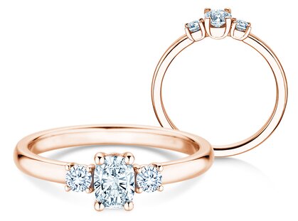 Anello di Fidanzamento Vivid Petite Oval Cut in oro rosa