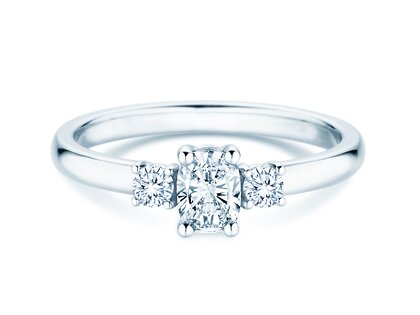 Anello di fidanzamento Vivid Petite Oval Cut in 14K oro bianco con diamanti 0,50ct G/SI