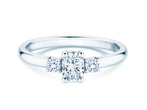 Anello di fidanzamento Vivid Petite Oval Cut in 14K oro bianco con diamanti 0,50ct G/SI