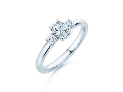 Anello di fidanzamento Vivid Petite Oval Cut in 14K oro bianco con diamanti 0,50ct G/SI