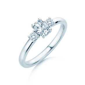 Anello di fidanzamento Vivid Petite Oval Cut in 14K oro bianco con diamanti 0,50ct G/SI