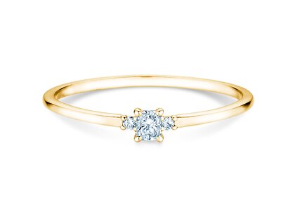 Anello di Fidanzamento Vivid Petite Radiant Cut in 14K oro giallo con diamanti 0,10ct G/SI