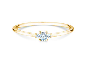 Anello di Fidanzamento Vivid Petite Radiant Cut in 14K oro giallo con diamanti 0,10ct G/SI