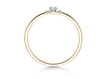 Anello di Fidanzamento Vivid Petite Radiant Cut in 14K oro giallo con diamanti 0,10ct G/SI