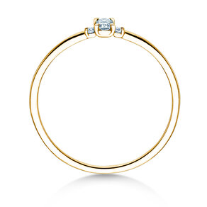 Anello di Fidanzamento Vivid Petite Radiant Cut in 14K oro giallo con diamanti 0,10ct G/SI