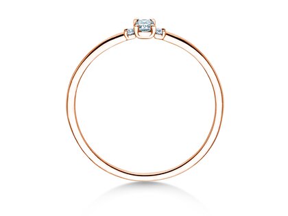 Anello di Fidanzamento Vivid Petite Radiant Cut in 14K oro rosa con diamanti 0,10ct G/SI