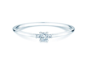 Anello di Fidanzamento Vivid Petite Radiant Cut in platino 950/- con diamanti 0,10ct G/SI