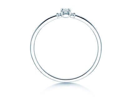 Anello di Fidanzamento Vivid Petite Radiant Cut in platino 950/- con diamanti 0,10ct G/SI