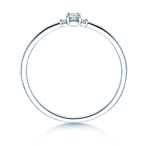 Anello di Fidanzamento Vivid Petite Radiant Cut in platino 950/- con diamanti 0,10ct G/SI