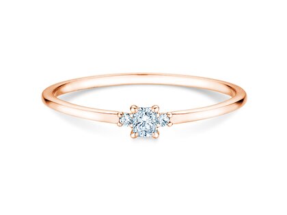Anello di Fidanzamento Vivid Petite Radiant Cut in 14K oro rosa con diamanti 0,10ct G/SI