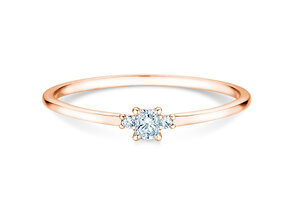 Anello di Fidanzamento Vivid Petite Radiant Cut in 14K oro rosa con diamanti 0,10ct G/SI