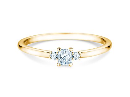 Anello di Fidanzamento  in 9K oro giallo con diamanti 0,31ct G/SI