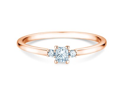 Anello di Fidanzamento  in 9K oro rosa con diamanti 0,31ct G/SI