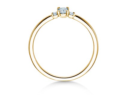 Anello di Fidanzamento  in 9K oro giallo con diamanti 0,31ct G/SI