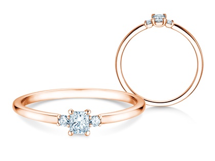 Anello di Fidanzamento  in 9K oro rosa con diamanti 0,31ct G/SI