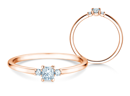 Anello di Fidanzamento Vivid Petite Radiant Cut in oro rosa