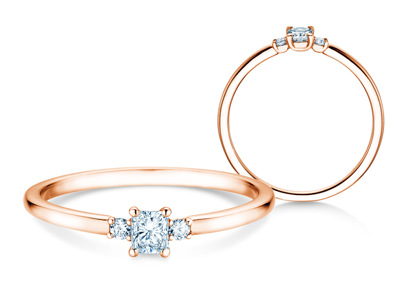 Anello di Fidanzamento  in 9K oro rosa con diamanti 0,31ct G/SI