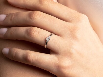 Anello di Fidanzamento  in 9K oro rosa con diamanti 0,31ct G/SI