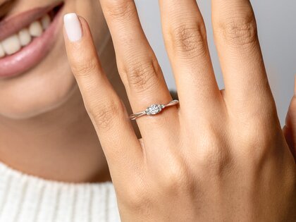 Anello di Fidanzamento Vivid Diamond in 9K oro rosa con diamanti 0,21ct G/SI