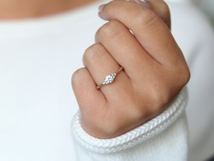 Anello di Fidanzamento Vivid Diamond in 14K oro bianco con diamanti 0,31ct G/SI