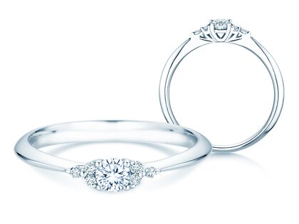 Anello di Fidanzamento Vivid Diamond in 14K oro bianco con diamanti 0,31ct G/SI