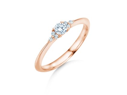 Anello di Fidanzamento Vivid Diamond in 9K oro rosa con diamanti 0,21ct G/SI