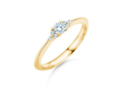 Anello di Fidanzamento Vivid Diamond in 18K oro giallo con diamanti 0,21ct G/SI