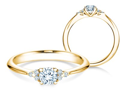 Anello di Fidanzamento Vivid Diamond in 18K oro giallo con diamanti 0,43ct G/SI