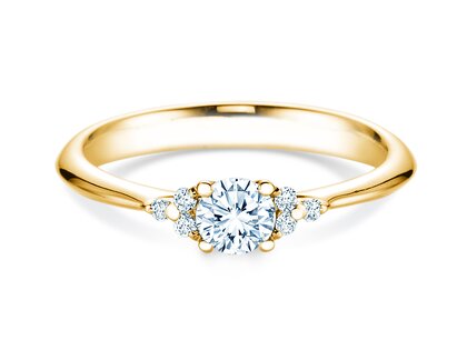 Anello di Fidanzamento Vivid Diamond in 18K oro giallo con diamanti 0,43ct G/SI