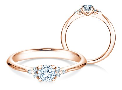 Anello di Fidanzamento Vivid Diamond in 18K oro rosa con diamanti 0,43ct G/SI