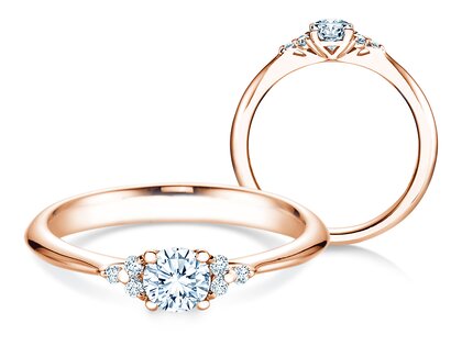 Anello di Fidanzamento Vivid Diamond in 18K oro rosa con diamanti 0,43ct G/SI