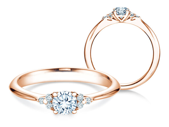 Anello di Fidanzamento Vivid Diamond in 18K oro rosa con diamanti 0,43ct G/SI