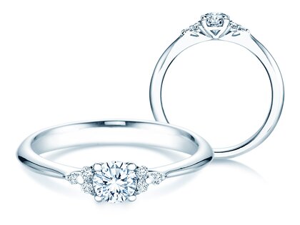 Anello di Fidanzamento Vivid Diamond in 18K oro bianco con diamanti 0,43ct G/SI