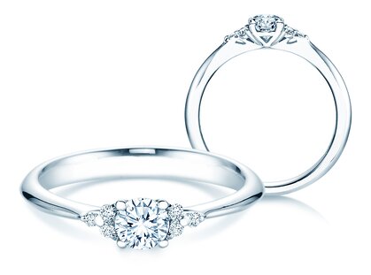 Anello di Fidanzamento Vivid Diamond in 14K oro bianco con diamanti 0,43ct G/SI