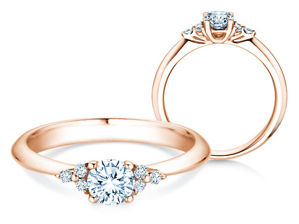 Anello di Fidanzamento Vivid Diamond in 18K oro rosa con diamanti 0,59ct G/SI