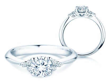 Anello di Fidanzamento Vivid Diamond in 9K oro bianco con diamanti 1,18ct G/SI