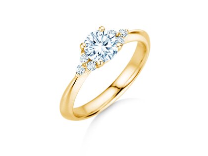 Anello di Fidanzamento Vivid Diamond in 9K oro giallo con diamanti 1,18ct G/SI