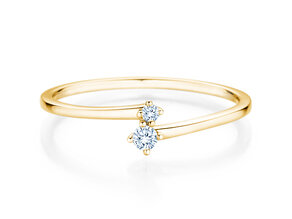 Anello di Fidanzamento You & Me Classic in 14K oro giallo con diamanti 0,065ct G/SI