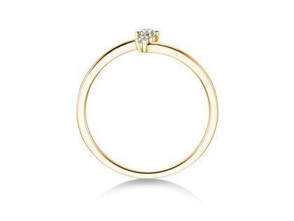 Anello di Fidanzamento You & Me Classic in 14K oro giallo con diamanti 0,065ct G/SI