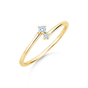 Anello di Fidanzamento You & Me Classic in 14K oro giallo con diamanti 0,065ct G/SI
