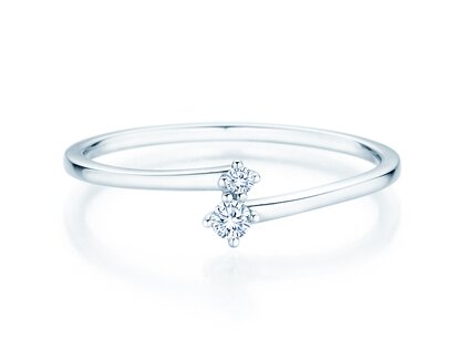 Anello di Fidanzamento You & Me Classic in 14K oro bianco con diamanti 0,065ct G/SI