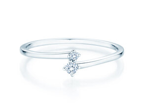 Anello di Fidanzamento You & Me Classic in 14K oro bianco con diamanti 0,065ct G/SI
