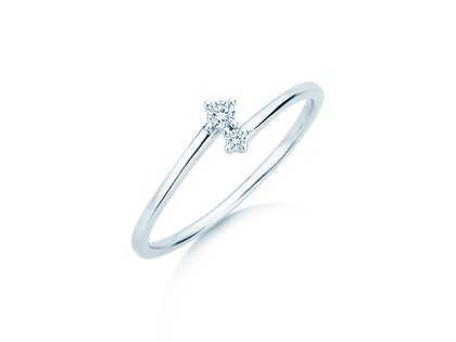 Anello di Fidanzamento You & Me Classic in 14K oro bianco con diamanti 0,065ct G/SI